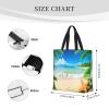 SSIMOO Starfish Beach Sea Palms Trendy Fashion Shopping Bags,Zippered Convenience Bag,Shopping Tote And Shoulder Bag view 4
