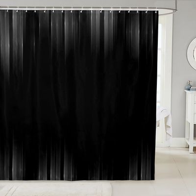 Feelyou Geometric Abstract Ombre Shower Curtain 72"x84" Kids Gray and Black Striped Bathroom Shower Curtain Set for Boys Girls Teens Modern Fashion Bath Curtain Stripes Bathroom Accessories