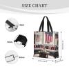 SSIMOO American Flag And Baseball Trendy Fashion Shopping Bags,Zippered Convenience Bag,Shopping Tote And Shoulder Bag view 4