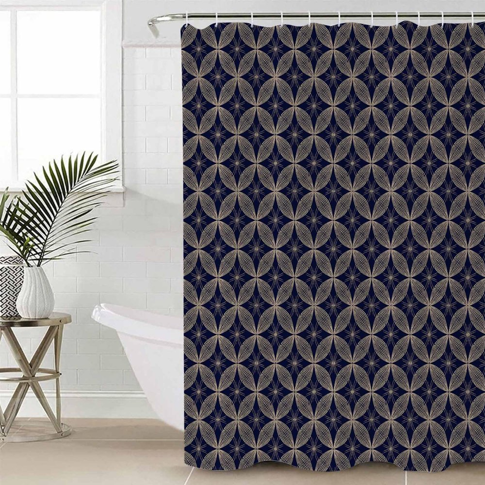 Abstract Shower Curtain for Bathroom 60" x 72", Modern Art Geometric Circle Shower Curtain with Hooks Polyester Waterproof Home Bathtub Decor