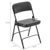 8 Pack Upgrade Folding Chairs with Thicken Padded Seats and Back, Metal Foldable Chairs with Steel Frame and Cushion, Padded Folding Chairs Set of 2 for Indoor, Outdoor, Event, Party, Office (Black) view 3