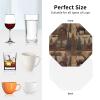 4Pcs Drink Coasters for Drinks Tabletop Protection, Rustic Lodge Bear Moose Leather Coaster for Kinds of Cups, Absorbent Cup Coaster for Coffee Table Home Decor 4" Cup Mat Pad view 4