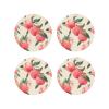 4Pcs Drink Coasters for Drinks Tabletop Protection, Pink Peach Leather Coaster for Kinds of Cups, Absorbent Cup Coaster for Coffee Table Home Decor 4" Cup Mat Pad view 1