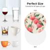 4Pcs Drink Coasters for Drinks Tabletop Protection, Pink Peach Leather Coaster for Kinds of Cups, Absorbent Cup Coaster for Coffee Table Home Decor 4" Cup Mat Pad view 4