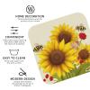 4Pcs Drink Coasters for Drinks Tabletop Protection, Bees Sunflowers Daisy Rose Flowers Leather Coaster for Kinds of Cups, Absorbent Cup Coaster for Coffee Table Home Decor 4" Cup Mat Pad view 3