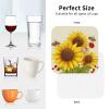 4Pcs Drink Coasters for Drinks Tabletop Protection, Bees Sunflowers Daisy Rose Flowers Leather Coaster for Kinds of Cups, Absorbent Cup Coaster for Coffee Table Home Decor 4" Cup Mat Pad view 4