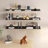 EMYJAY Floating Wall Shelves, Metal Wall Mounted Light-Emitting Shelves Floating Wall Mounted Shelves with Built-in Illuminated LED Light (Color : Black, Size : 60x23x6cm) view 3