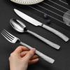 70 Piece Silverware Set Hammered Stainless Steel Flatware Set for 14 Durable 18/8 Cutlery Set Mirror Polished Tableware for Formal Occasions Wedding Banquet Family Gatherings view 2
