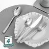 70 Piece Silverware Set Hammered Stainless Steel Flatware Set for 14 Durable 18/8 Cutlery Set Mirror Polished Tableware for Formal Occasions Wedding Banquet Family Gatherings view 4