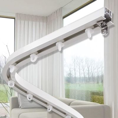 YXXSDP Flexible Bendable Ceiling Curtain Track, Extra Long Curtain Rail Set Blackout Curtains System, Curved Shower Curtain Rod for Living Room Hospital Offices Room Divider (Size : 1.4m/4.6ft)