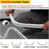 YXXSDP Flexible Bendable Ceiling Curtain Track, Extra Long Curtain Rail Set Blackout Curtains System, Curved Shower Curtain Rod for Living Room Hospital Offices Room Divider (Size : 1.4m/4.6ft) view 3