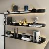 EMYJAY Floating Wall Shelves, Metal Wall Mounted Light-Emitting Shelves Floating Wall Mounted Shelves with Built-in Illuminated LED Light (Color : Black, Size : 80x23x6cm) view 1