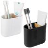 Toothbrush Holders Bamboo Electric Toothbrush Holder Bathroom Storage Organizer Countertop for Toothpaste, Floss, Razor, White and Black view 1