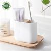 Toothbrush Holders Bamboo Electric Toothbrush Holder Bathroom Storage Organizer Countertop for Toothpaste, Floss, Razor, White and Black view 3