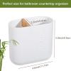 Toothbrush Holders Bamboo Electric Toothbrush Holder Bathroom Storage Organizer Countertop for Toothpaste, Floss, Razor, White and Black view 4