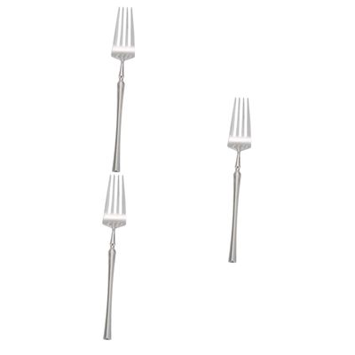 DECHOUS 3pcs European Stainless Steel Fork Mirror Polished Small Waist Design for Dining Dinner Use for Steak and Salad Elegant and Easy to Clean Dishwasher Safe