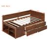 Harper & Bright Designs Twin Size Daybed with Drawers and Storage Shelves, Wood Daybed Frame for Living Room and Bedroom, Walnut view 2