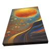 Abstract Art Sun with Waves Water Beads Canvas Poster Wall Art Decor for living room, bedroom, office, bathroom, dining room, home decor.(Framed16*24in) view 2