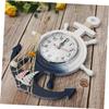 Holibanna Mediterranean Decor Wall Clock Large Outdoor Waterproof Nautical Decor Anchor Shape Wooden Hanging Clock No Ticking view 3