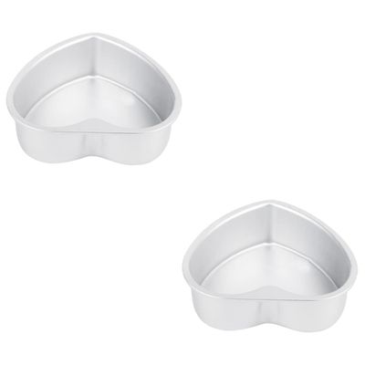 DECHOUS 2pcs Heart Shaped Cake Pan Non-stick Baking Mold Straight Cake Mold Microwave Baking Plate