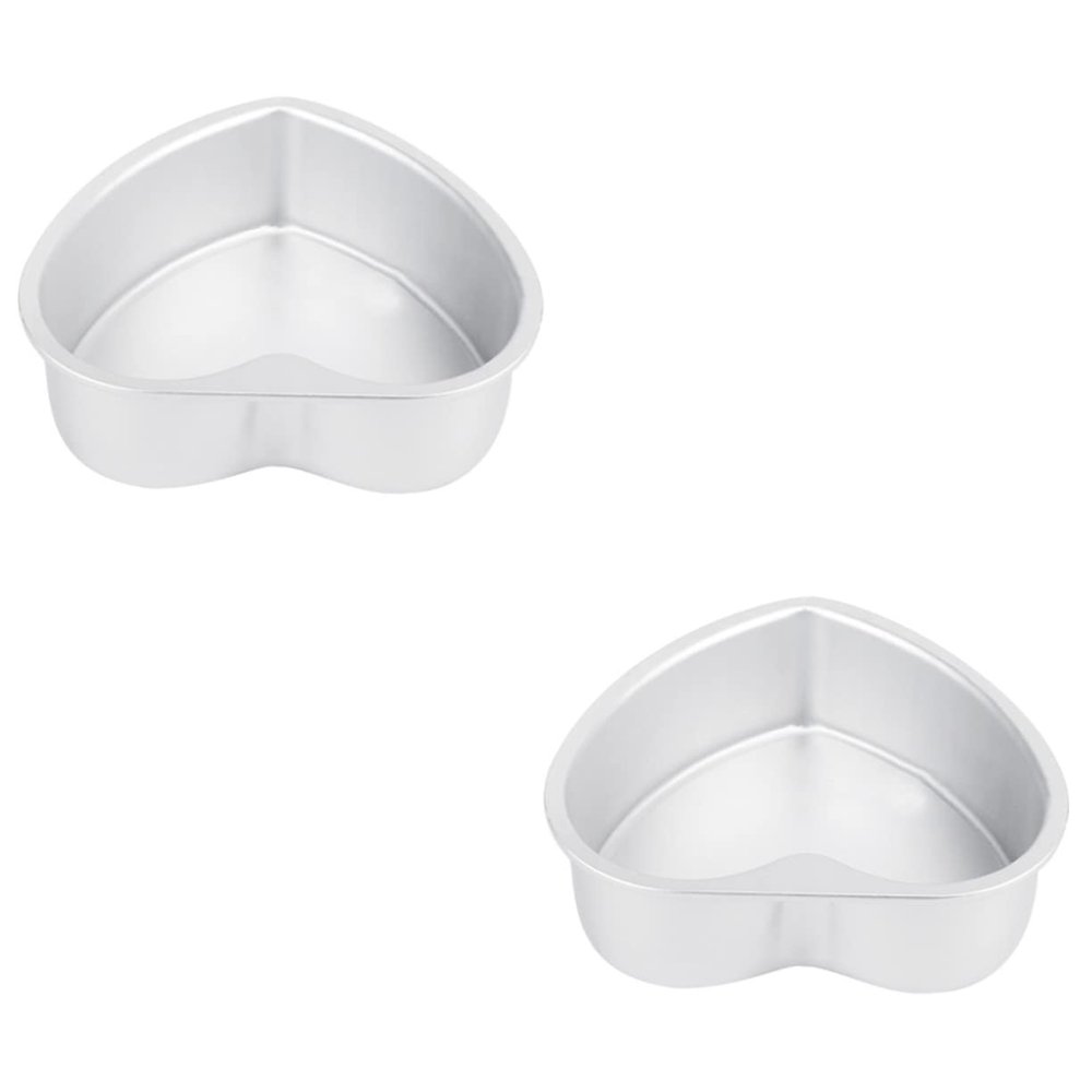 DECHOUS 2pcs Heart Shaped Cake Pan Non-stick Baking Mold Straight Cake Mold Microwave Baking Plate