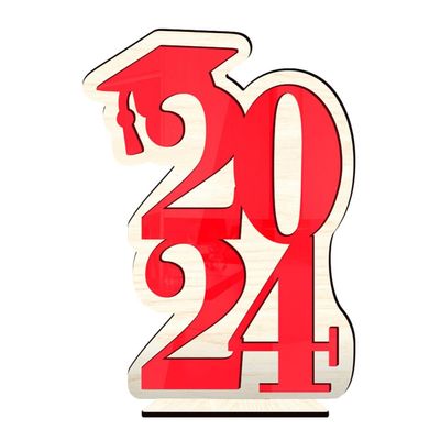Amosfun Graduation Table Decor 2024 Wooden Sign Congrats Grad Party Supplies Wood Craft Party Decoration