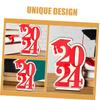 Amosfun Graduation Table Decor 2024 Wooden Sign Congrats Grad Party Supplies Wood Craft Party Decoration view 3