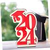 Amosfun Graduation Table Decor 2024 Wooden Sign Congrats Grad Party Supplies Wood Craft Party Decoration view 4