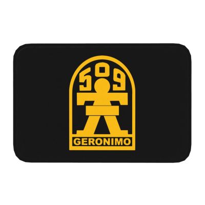 509th Geronimo Airborne Doormat 16x24 Inch Flannel Carpet Mat for Home Office Bathroom Kitchen Shower Anti-Slip Floor Mat