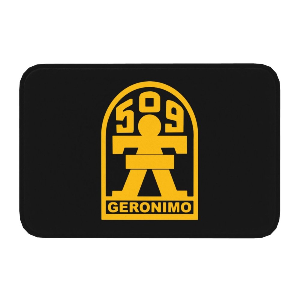 509th Geronimo Airborne Doormat 16x24 Inch Flannel Carpet Mat for Home Office Bathroom Kitchen Shower Anti-Slip Floor Mat
