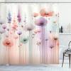 Ambesonne Floral Shower Curtain, Dreamy Silhouettes of Fantasy Woods Gentle Poppy Flowers and Lavenders, Cloth Fabric Bathroom Decor Set with Hooks, 69" W x 75" L, Coral Lilac Mint Green view 3
