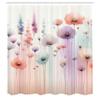 Ambesonne Floral Shower Curtain, Dreamy Silhouettes of Fantasy Woods Gentle Poppy Flowers and Lavenders, Cloth Fabric Bathroom Decor Set with Hooks, 69" W x 75" L, Coral Lilac Mint Green view 4