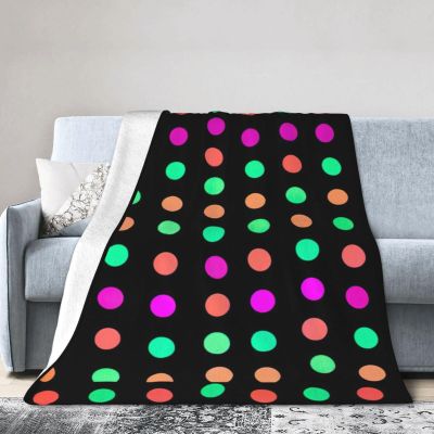 WURTON Multicolor Polka Dots Print Cozy Ultra-Soft Micro Flannel Versatile Throw Blanket Adult Women Kids Gift 60x50in