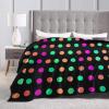 WURTON Multicolor Polka Dots Print Cozy Ultra-Soft Micro Flannel Versatile Throw Blanket Adult Women Kids Gift 60x50in view 4