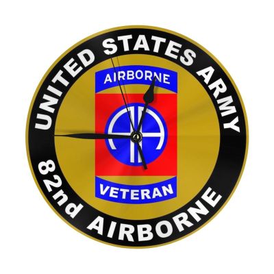 WOLEN US Army Veteran 82nd Airborne Wall Clock Office Bedroom Decorative Wall Clock 9.8 Inch
