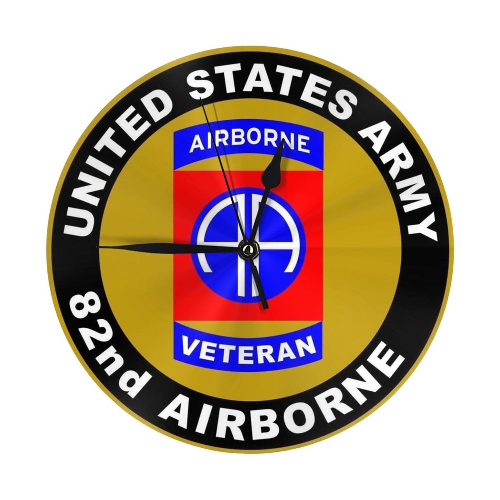 WOLEN US Army Veteran 82nd Airborne Wall Clock Office Bedroom Decorative Wall Clock 9.8 Inch
