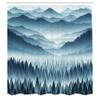 Ambesonne Blue Shower Curtain, Panoramic Scenery Landscape Misty Mountains Woodland Dense Forest Wild Nature View, Cloth Fabric Bathroom Decor Set with Hooks, 69" W x 84" L, Slate Blue view 4
