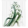 Ambesonne Green Shower Curtain, Modern Abstract Design Curlicue Leaves and Dreamy Stripes with Jungle Tones, Cloth Fabric Bathroom Decor Set with Hooks, 69" W x 84" L, White Emerald Teal view 4
