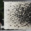 Ambesonne Black and White Shower Curtain, Geometric Design Abstract Connections of Mosaic Look Polygons, Cloth Fabric Bathroom Decor Set with Hooks, 69" W x 70" L, Eggshell Charcoal Grey view 1