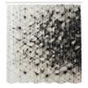 Ambesonne Black and White Shower Curtain, Geometric Design Abstract Connections of Mosaic Look Polygons, Cloth Fabric Bathroom Decor Set with Hooks, 69" W x 70" L, Eggshell Charcoal Grey view 4