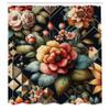 Ambesonne Floral Shower Curtain, Leafy Atmosphere Garden Scene with Blooming Roses and Futurist Lines, Cloth Fabric Bathroom Decor Set with Hooks, 69" W x 75" L, Khaki Coral Olive Green view 4