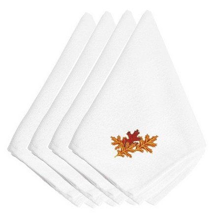 212 Main Fall Autumn Spray Embroidered Napkins, Set of 4