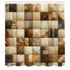 Ambesonne Brown Shower Curtain, Patchwork Inspired Cubes in Bohemian Concept Block Squares Ethnic Feels, Cloth Fabric Bathroom Decor Set with Hooks, 69" W x 75" L, Dark Cocoa Warm Taupe view 4