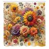 Ambesonne Colorful Shower Curtain, Spring Happiness of Farmhouse Concept Art Sunflower and Rose Huddles, Cloth Fabric Bathroom Decor Set with Hooks, 69" W x 75" L, Indigo Pale Green view 4