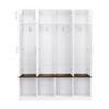 SIYSNKSI Multi-Functional Hall Tree with 4 Hidden Hanging Hooks, Brown Wood Grain Bench with Multiple Storage Space, Entryway Cabinet with Open Compartments for Living Room, Hallway (White-15.6) view 3
