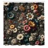 Ambesonne Floral Shower Curtain, Futurist Garden Flowery Atmosphere with Gentle Petals on Greyish Back, Cloth Fabric Bathroom Decor Set with Hooks, 69" W x 84" L, Sage Green Marigold Coral view 4