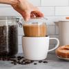 Vinglac Stainless Steel Coffee Mug- Insulated Hot and Cold Beverage Cup with Glass Insert and Lid, 12 oz (White) view 3