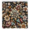 Ambesonne Boho Floral Shower Curtain, Traditional Style Ethnic Flowering Motifs Jumble Look Ornaments, Cloth Fabric Bathroom Decor Set with Hooks, 69" W x 84" L, Black Sepia and Orange view 4