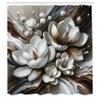 Ambesonne Brown Shower Curtain, Magnolia Flowers on Abstract Watercolor Blend Hues Look Background, Cloth Fabric Bathroom Decor Set with Hooks, 69" W x 84" L, White Dark Grey and Chocolate view 4