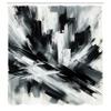 Ambesonne Black and White Shower Curtain, Abstract Art of Bold Brush Strokes in Monochrome Painting Print, Cloth Fabric Bathroom Decor Set with Hooks, 69" W x 75" L, Dark Blue Grey view 4
